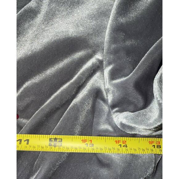 Adrianna Papell Gray Velvet Cocktail Dress Size 4 Illusion V Holiday Party - Picture 6 of 9